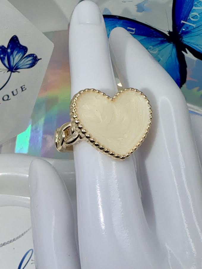 Marble Heart Ring
