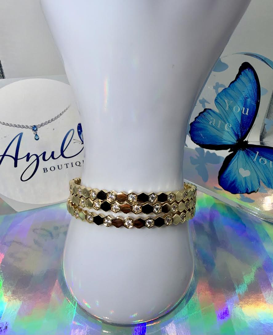 3-layered Honeycomb pattern bracelet