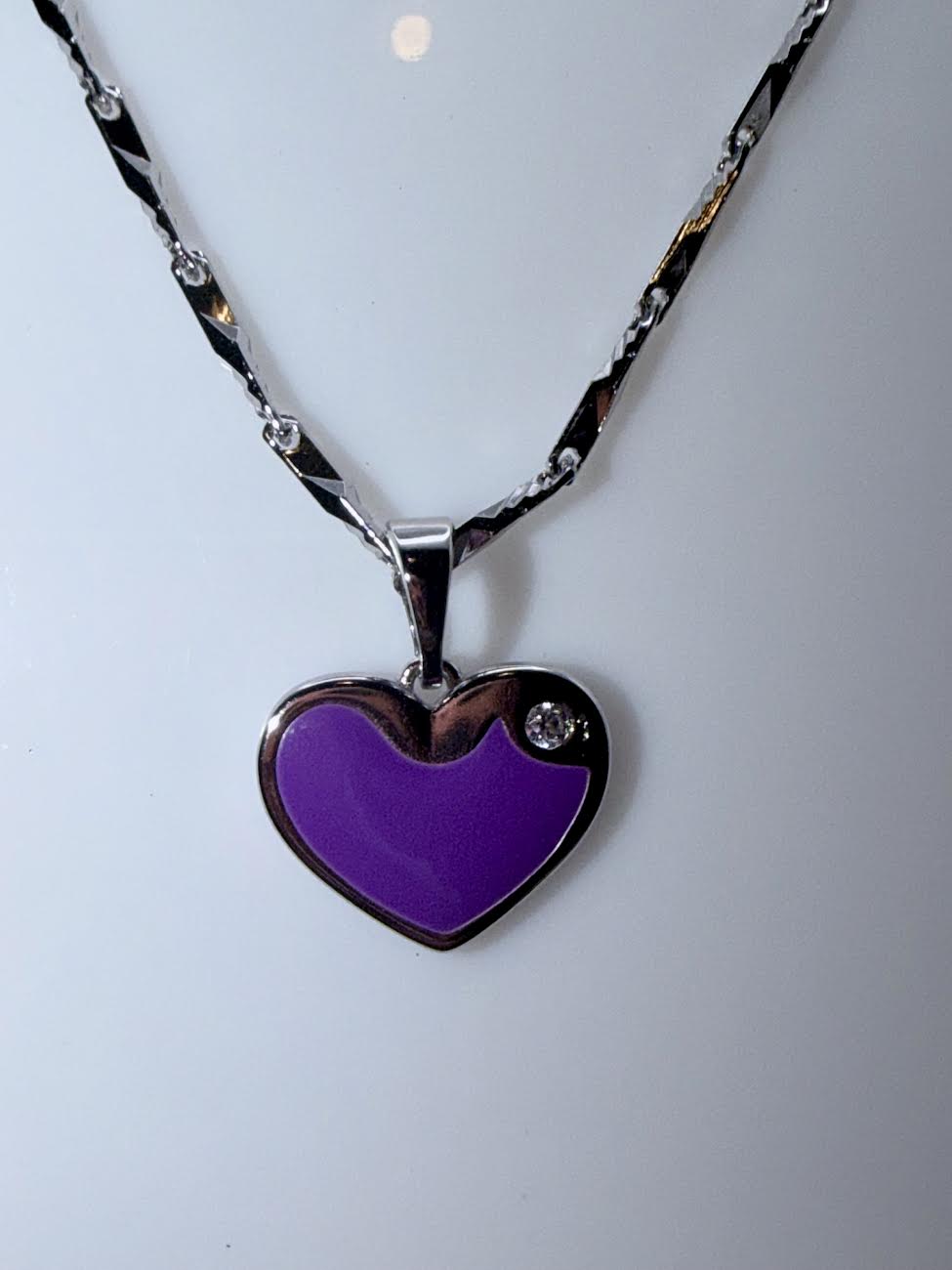 White gold laminated purple heart set