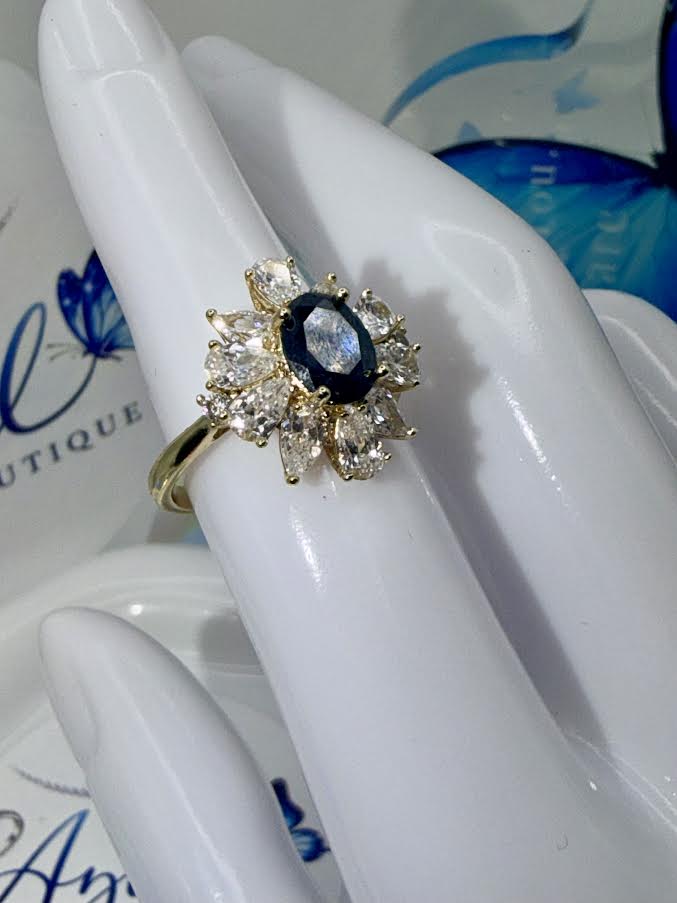 Start black gemstone ring