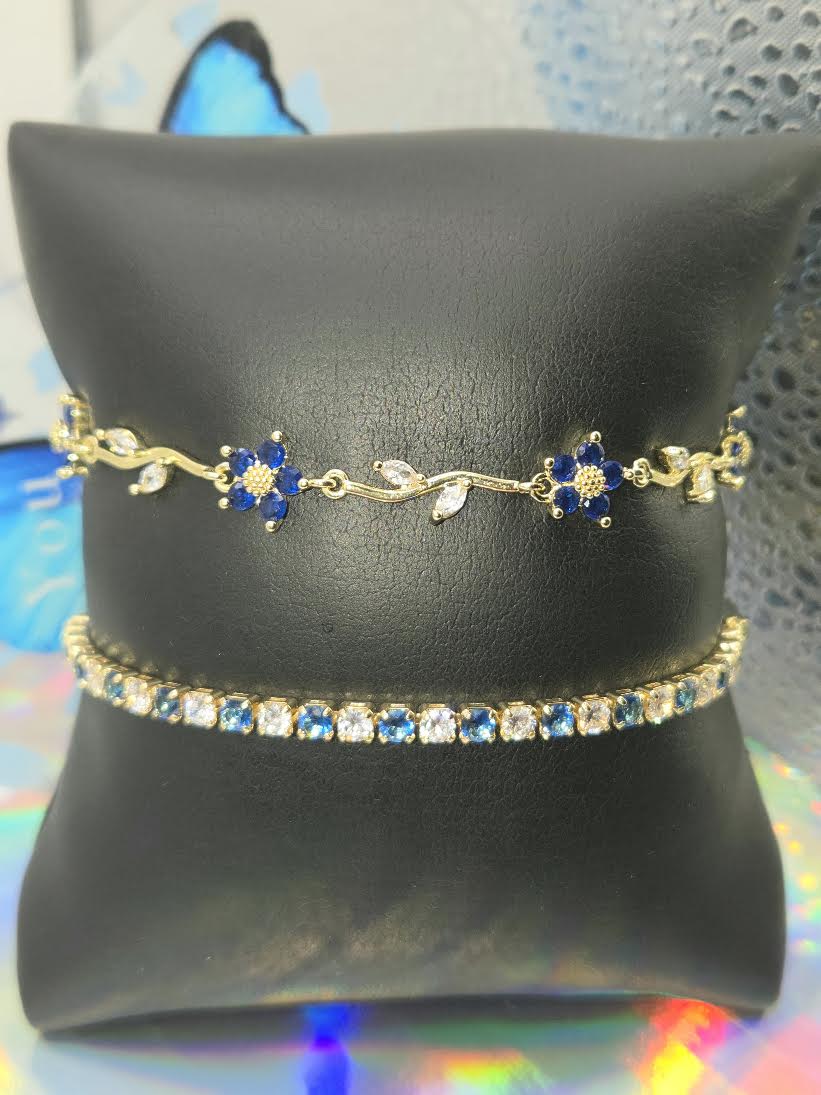 Blue - Flowers Bracelets