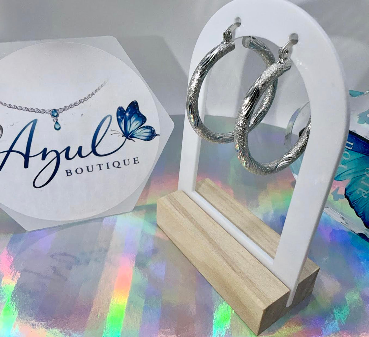 Silver hoops earrings