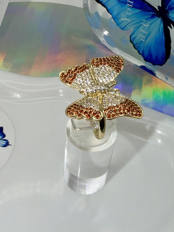 Two-tones Butterfly Ring
