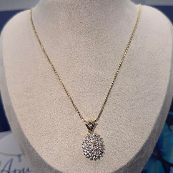 GOLD ICED PINEAPPLE PENDANT NECKLACE