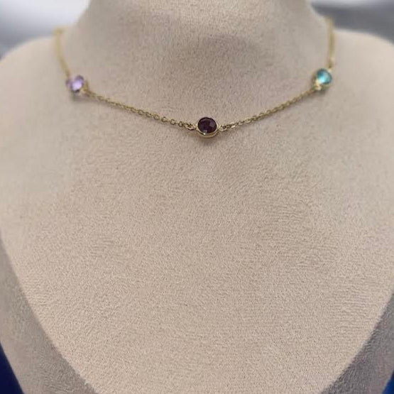 Chocker gems gold chain