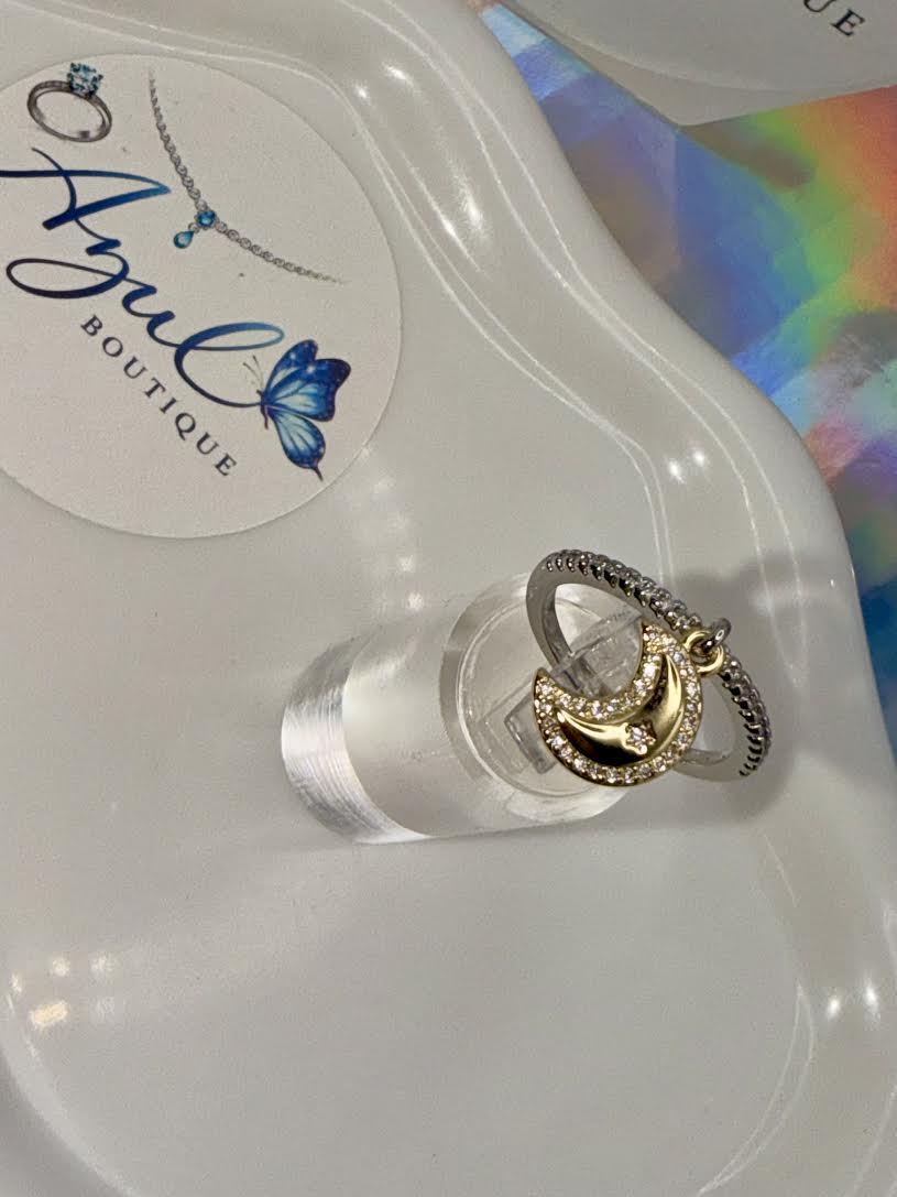 2-Tone Moon Ring