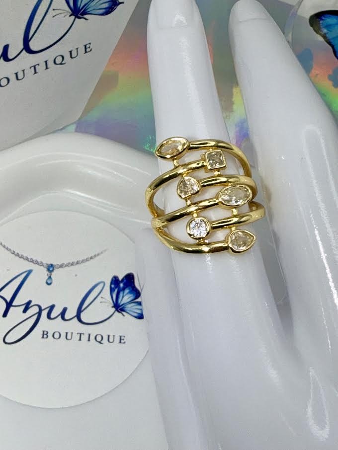 Asymmetrical 6-stone Ring