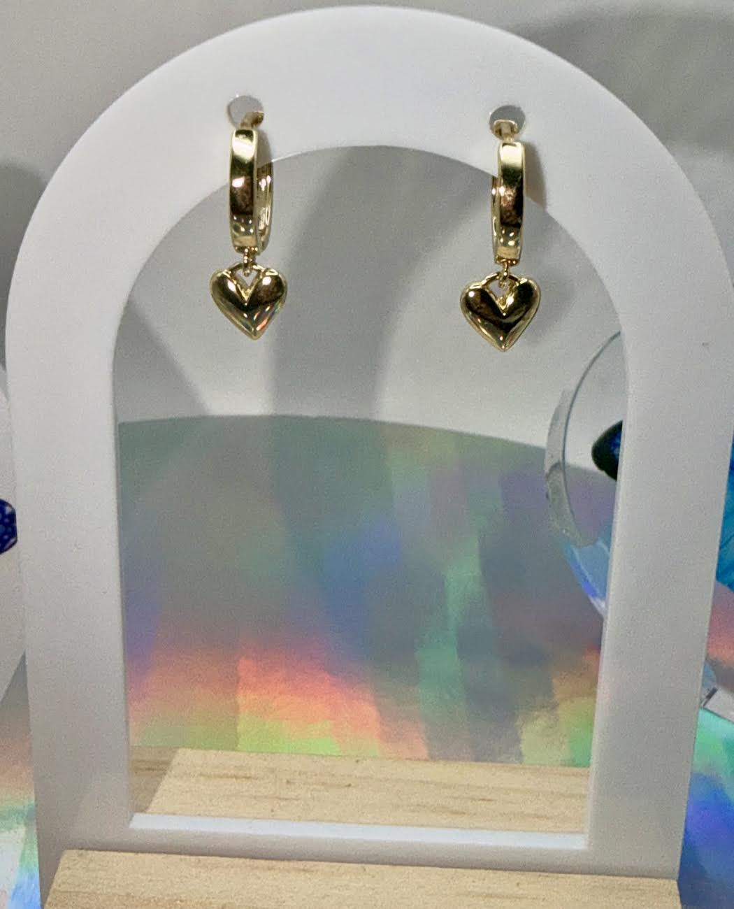 Heart hoops gold plated