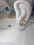 Gold plated little butterfly studs
