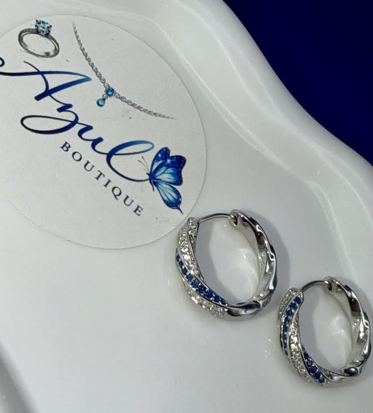 Twisted Silver Hoop Earrings
