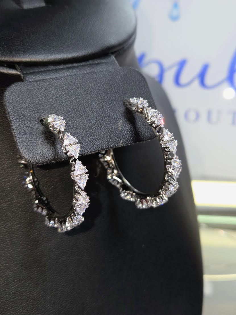 Pyramid Hoops Earrings