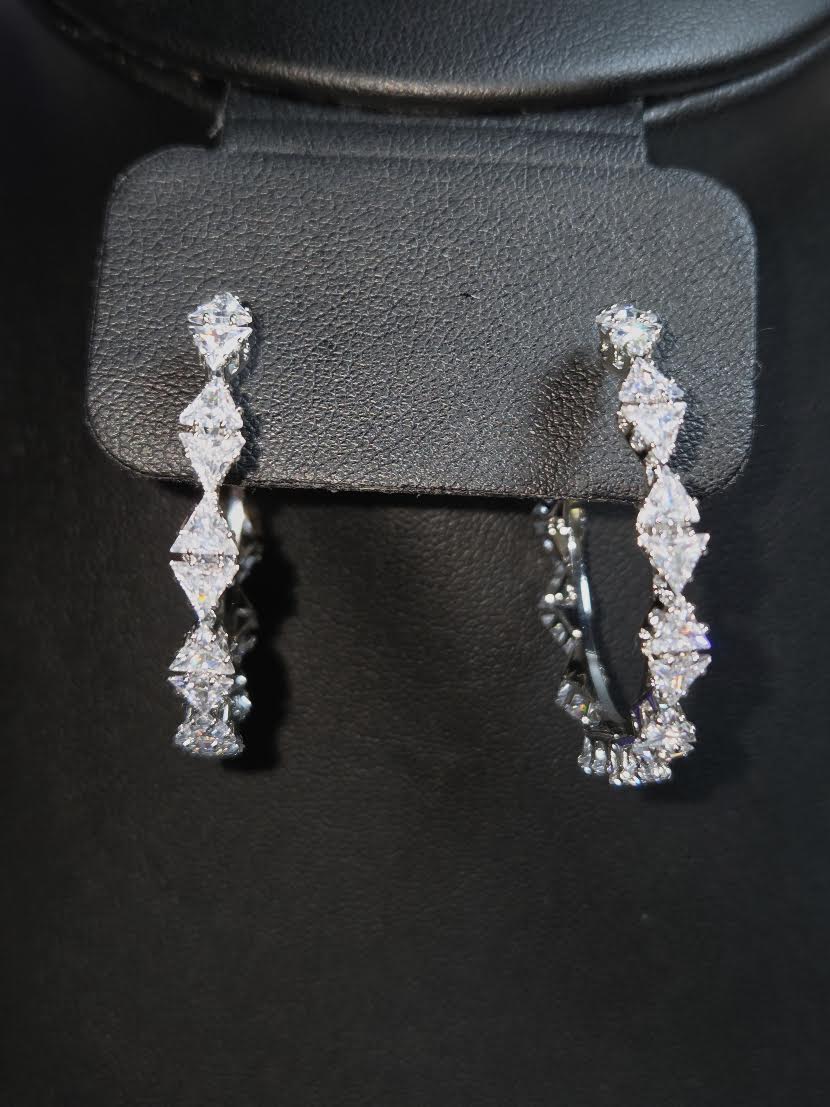 Pyramid Hoops Earrings