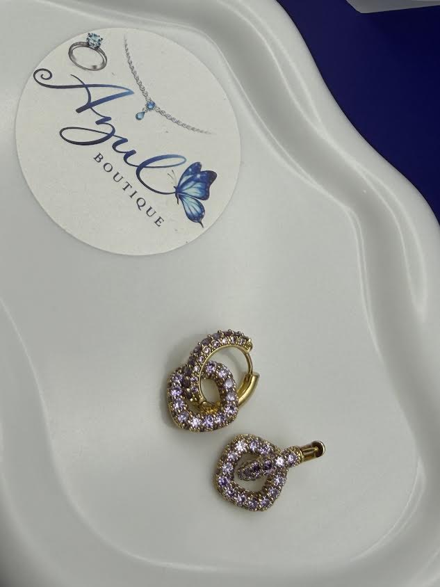 Square Purple Gem Stone Earrings
