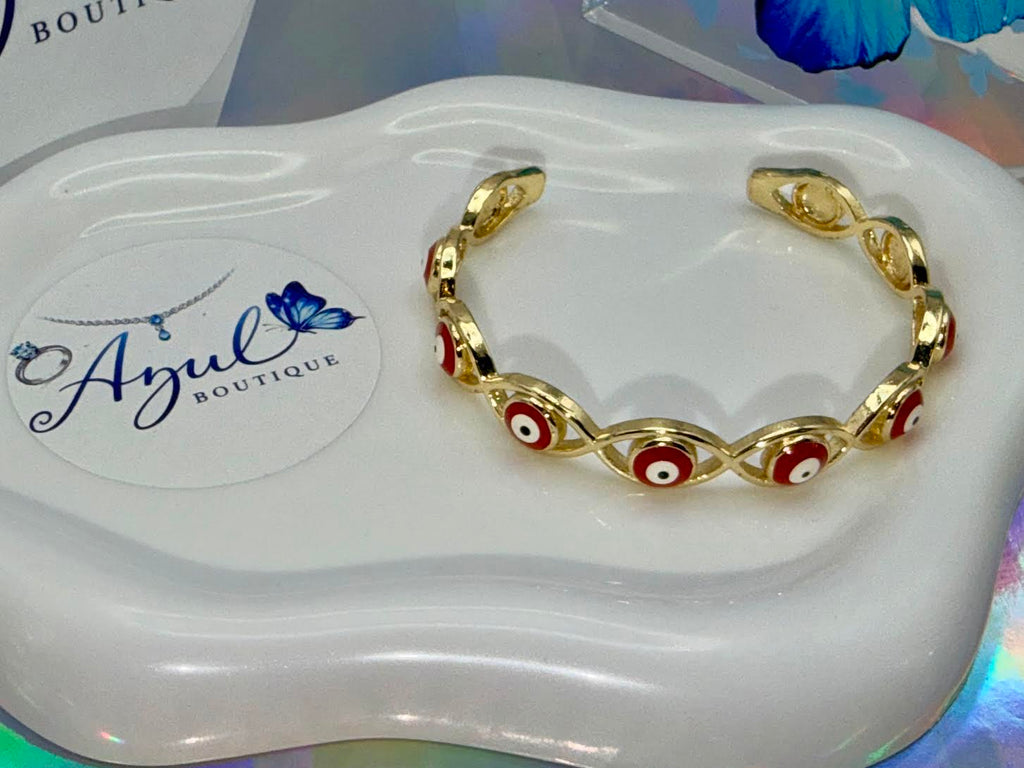 Red eye bangle set