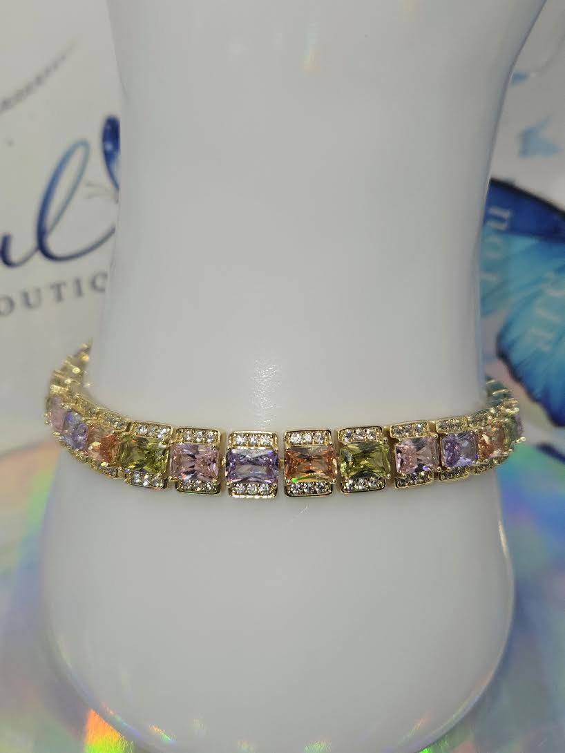 Square pastel multicolor bracelets