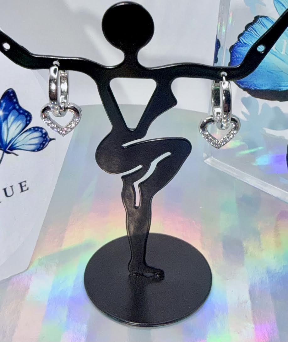 Silver Heart small hoops
