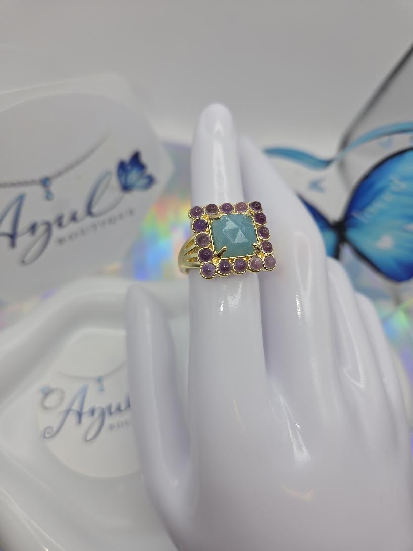 Natural Gemstone Beads Rings