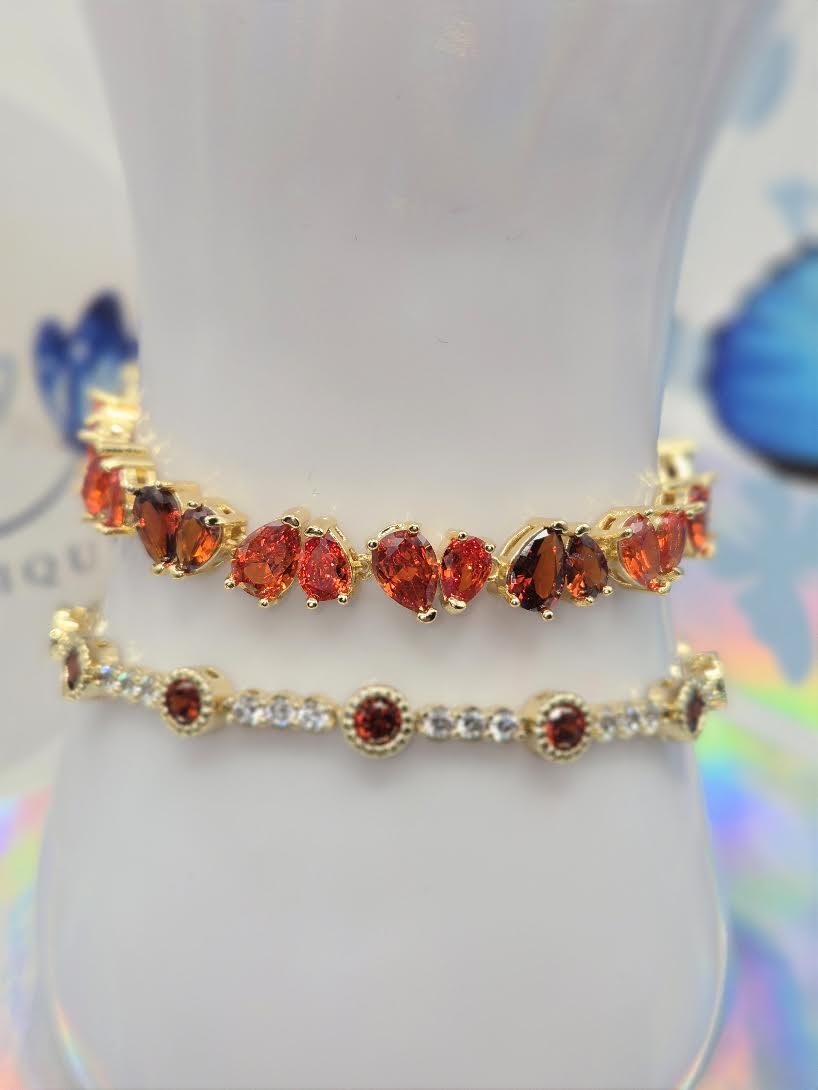Vibrant orange-red bracelet set