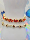 Vibrant orange-red bracelet set