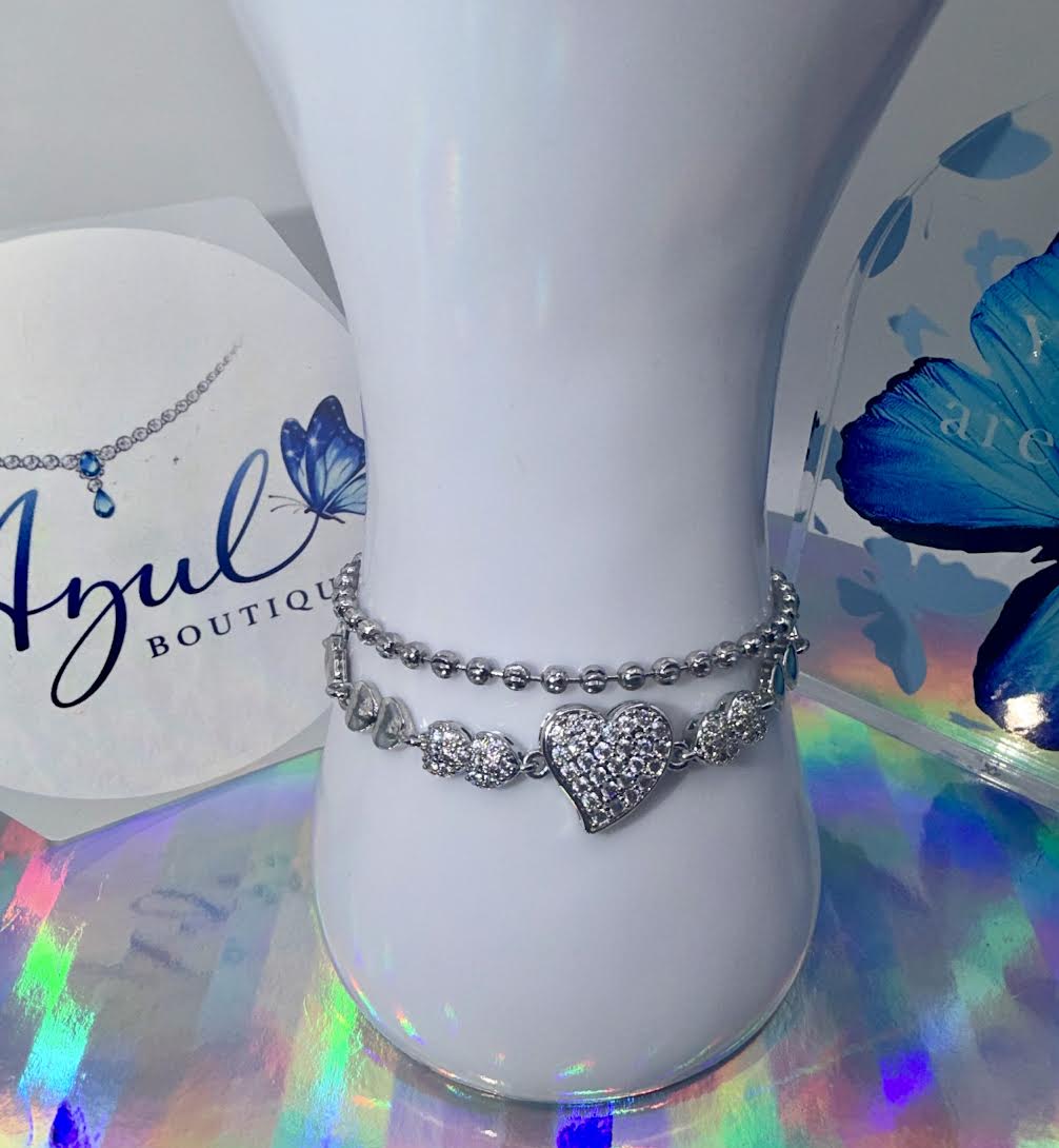 Heart & Beads Bracelet Set