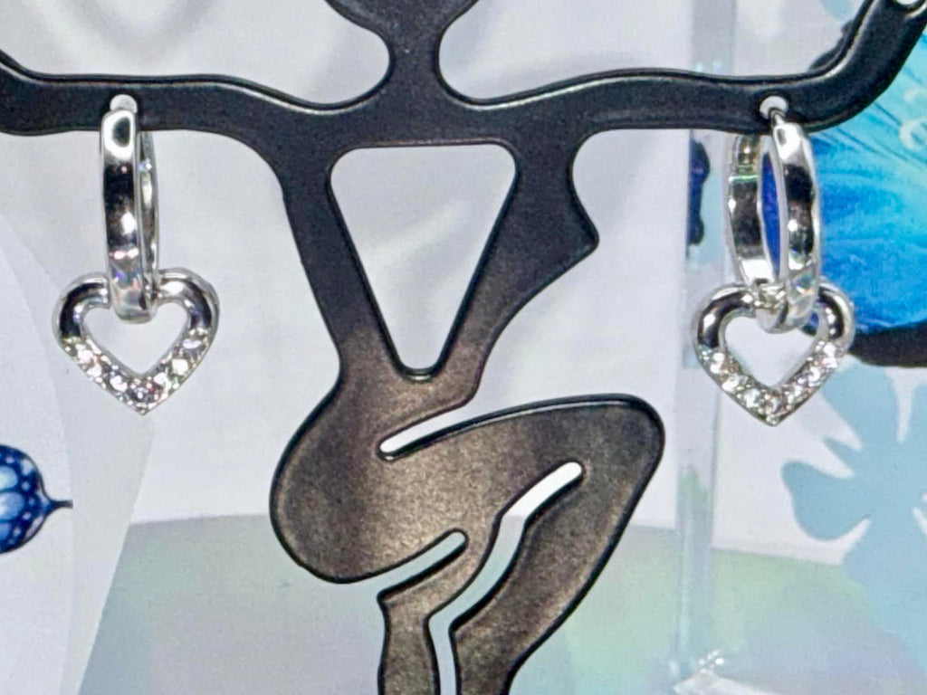 Silver Heart small hoops