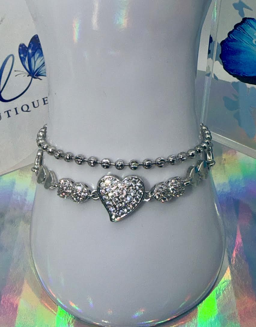 Heart & Beads Bracelet Set