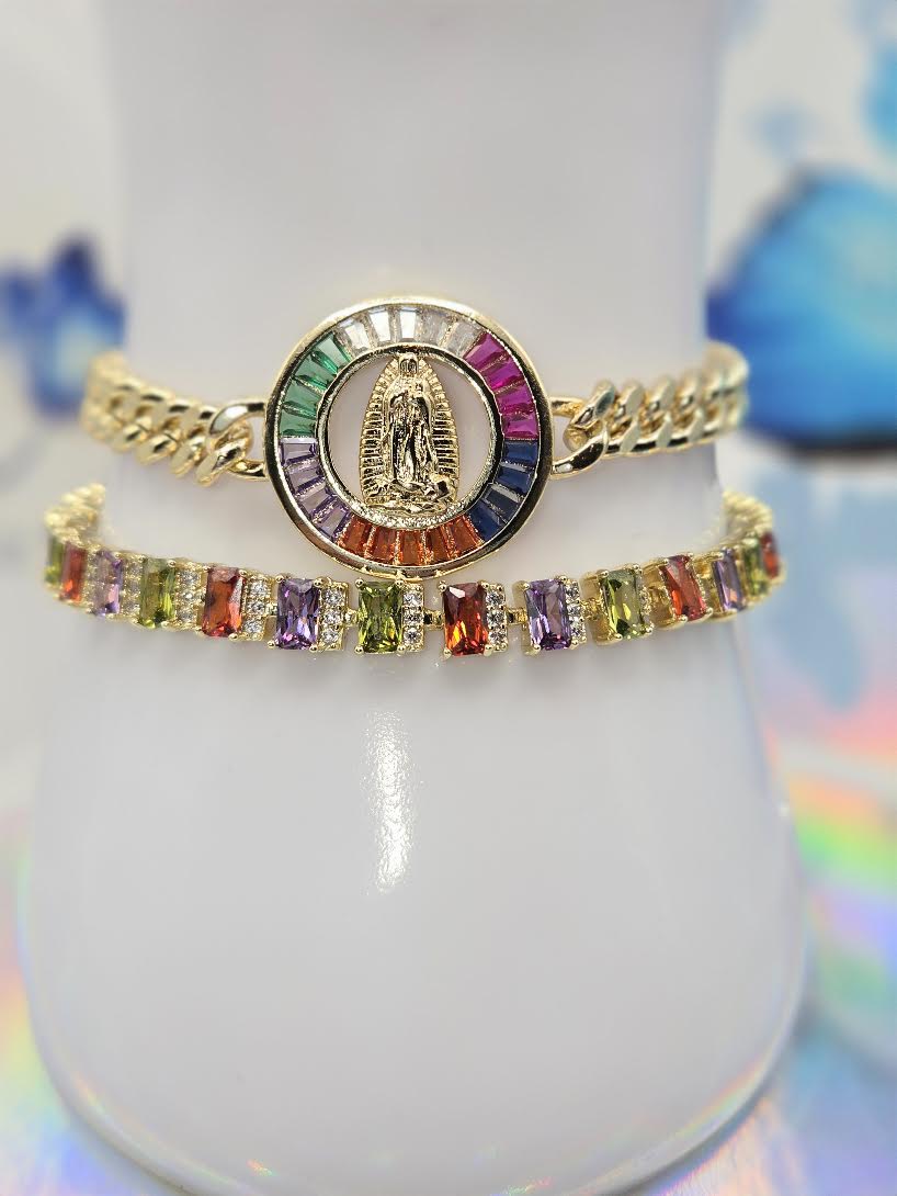 Religious multicolor bracelet set