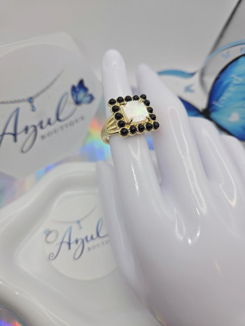 Natural Gemstone Beads Rings