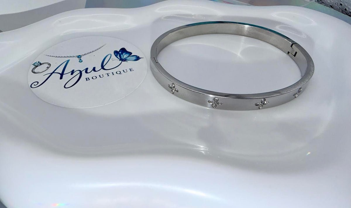 Multicolor Silver bangle set