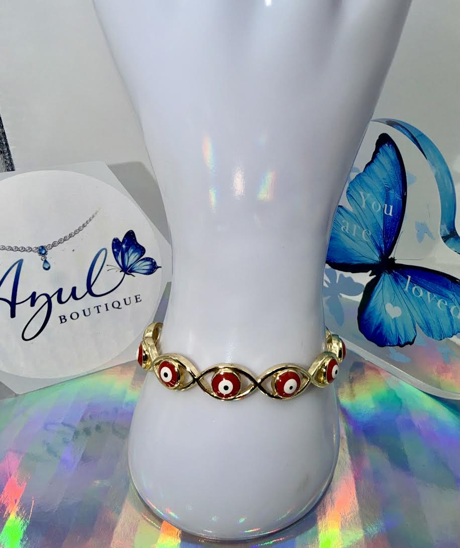 Red eye bangle set