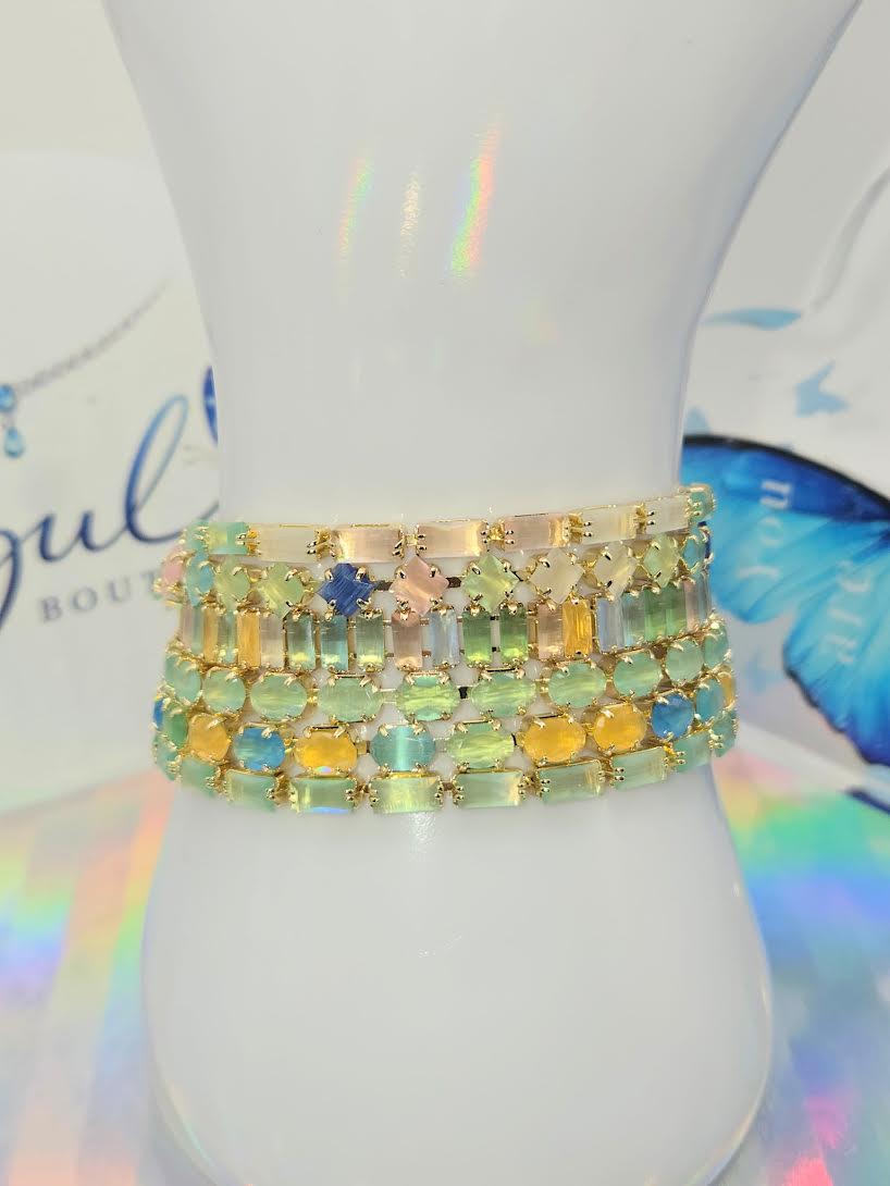 Multi shape pastel color bracelets