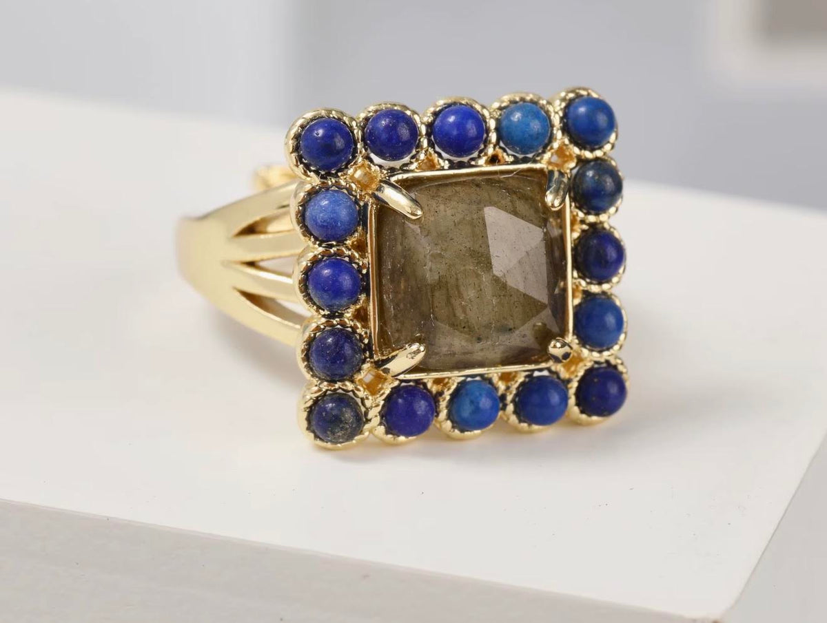 Natural Gemstone Beads Rings
