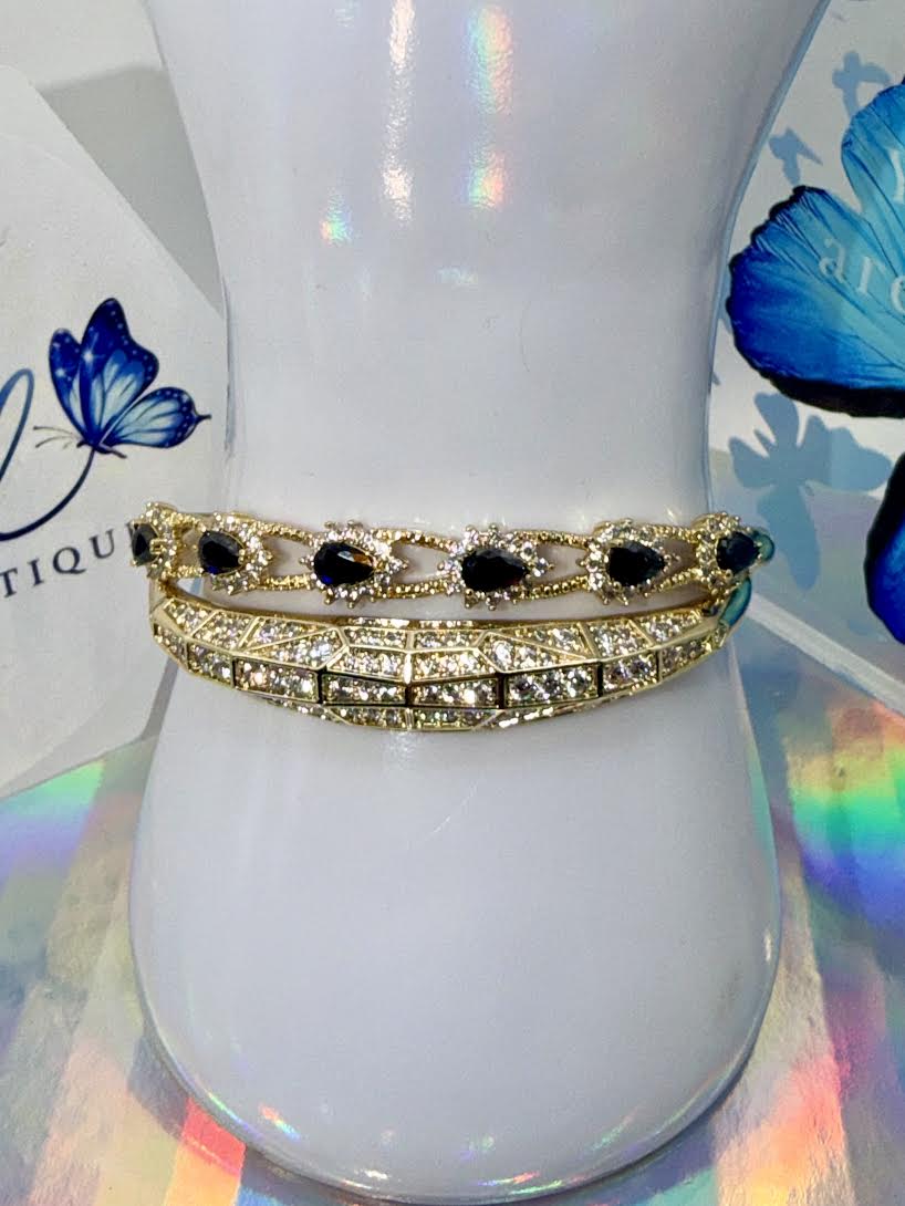 Black stones bangle set