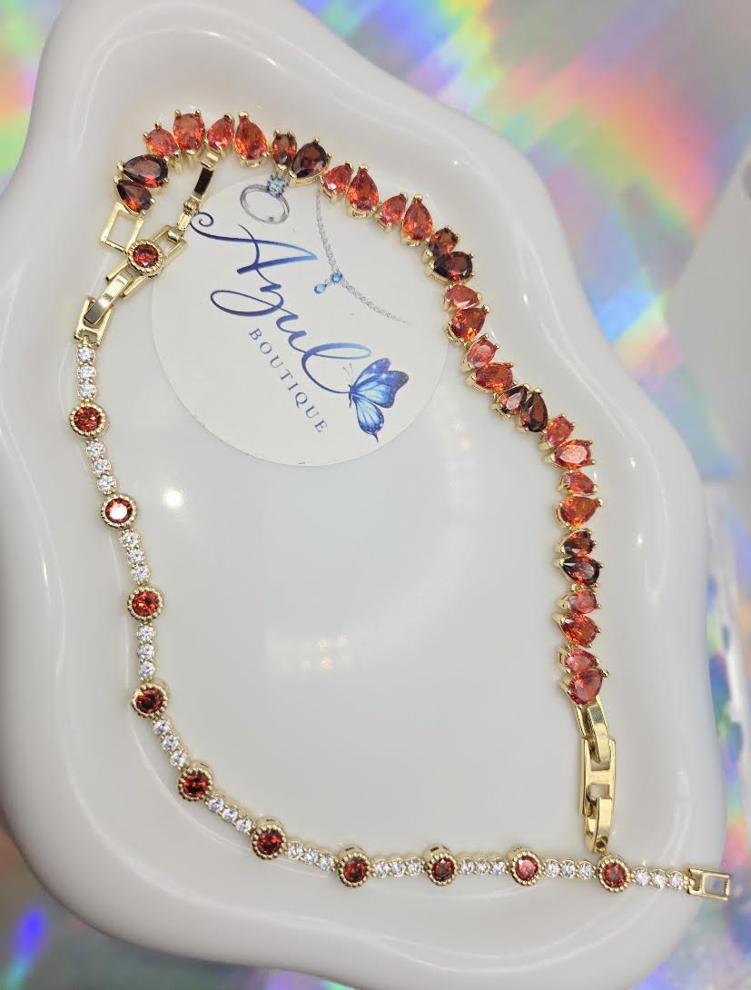 Vibrant orange-red bracelet set
