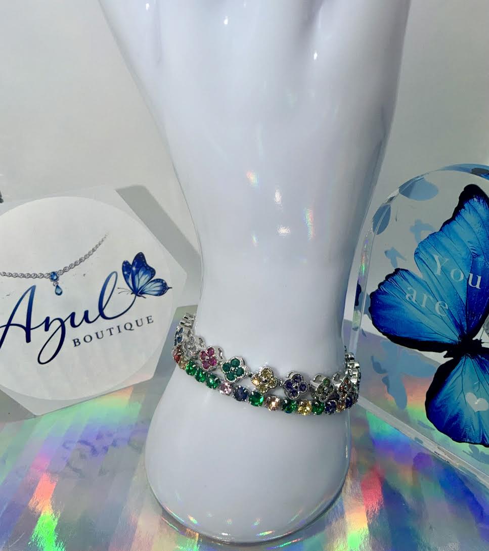 Multicolor clover bracelets set
