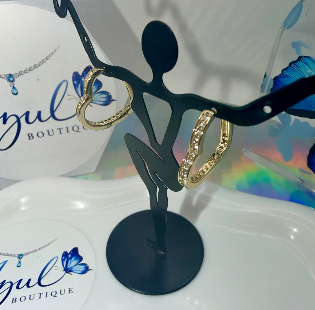 Side heart hoops earrings