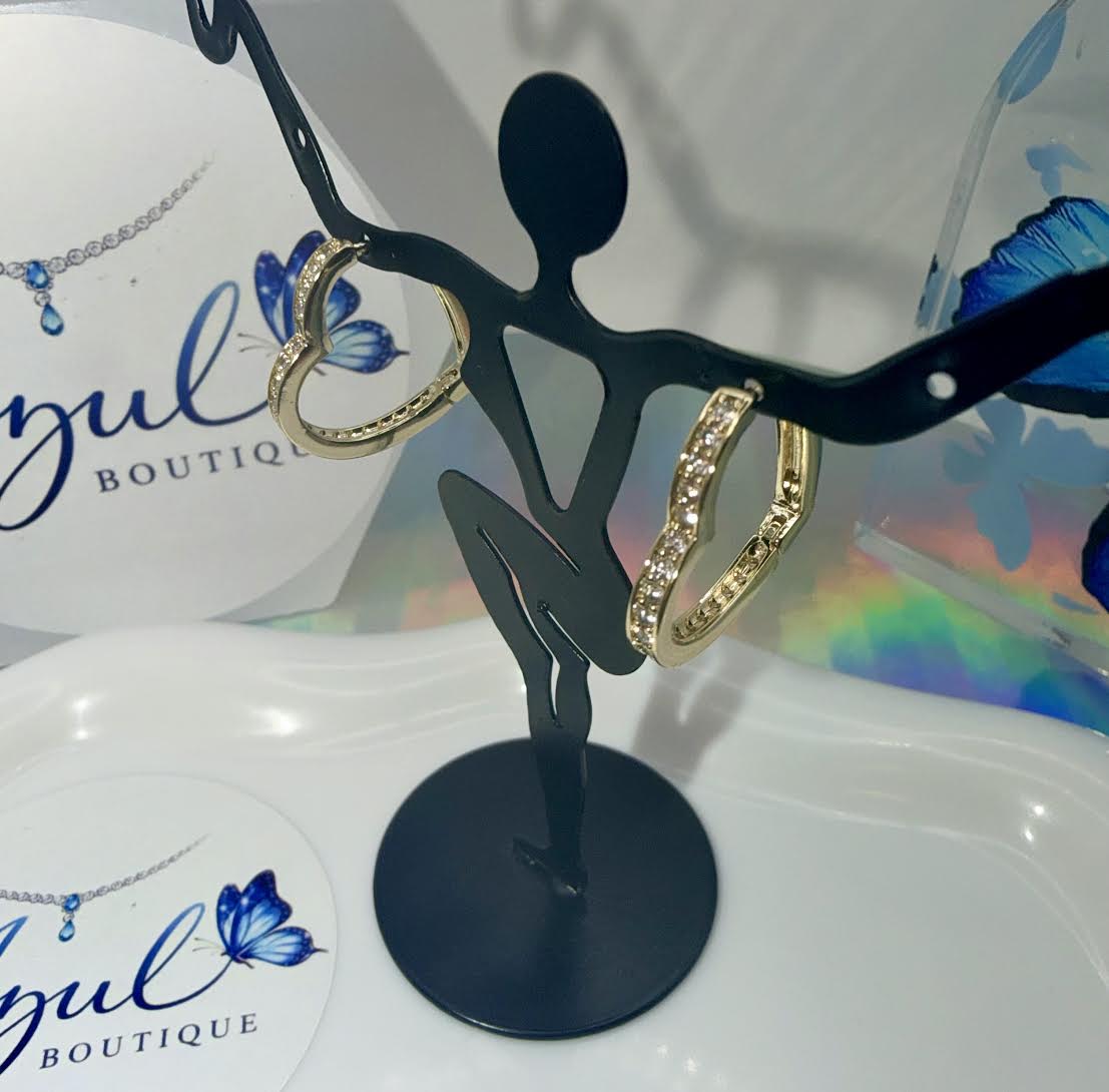 Side heart hoops earrings