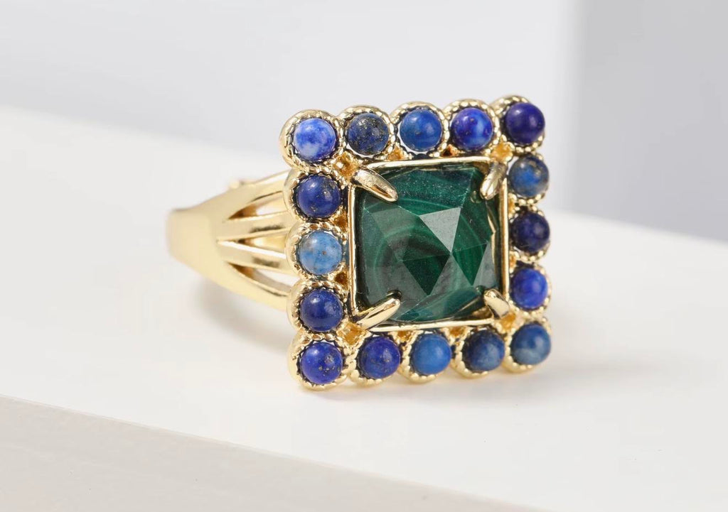 Natural Gemstone Beads Rings