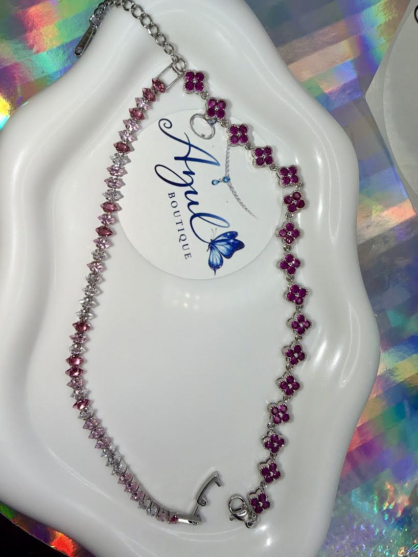Burgundy/Pink bracelets set