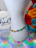 Jelly colors heart bracelet - silver tone