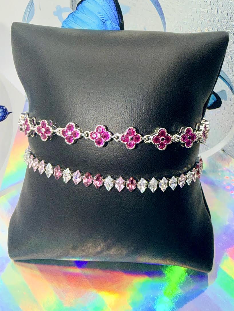 Burgundy/Pink bracelets set