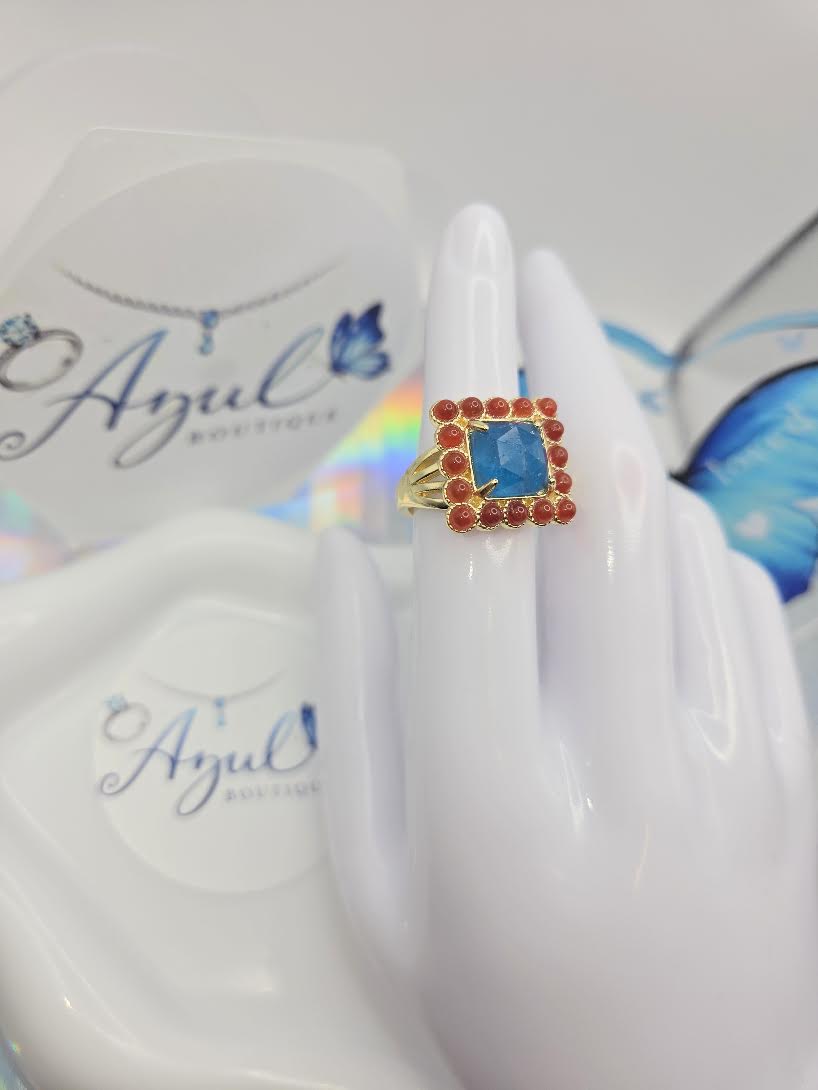 Natural Gemstone Beads Rings