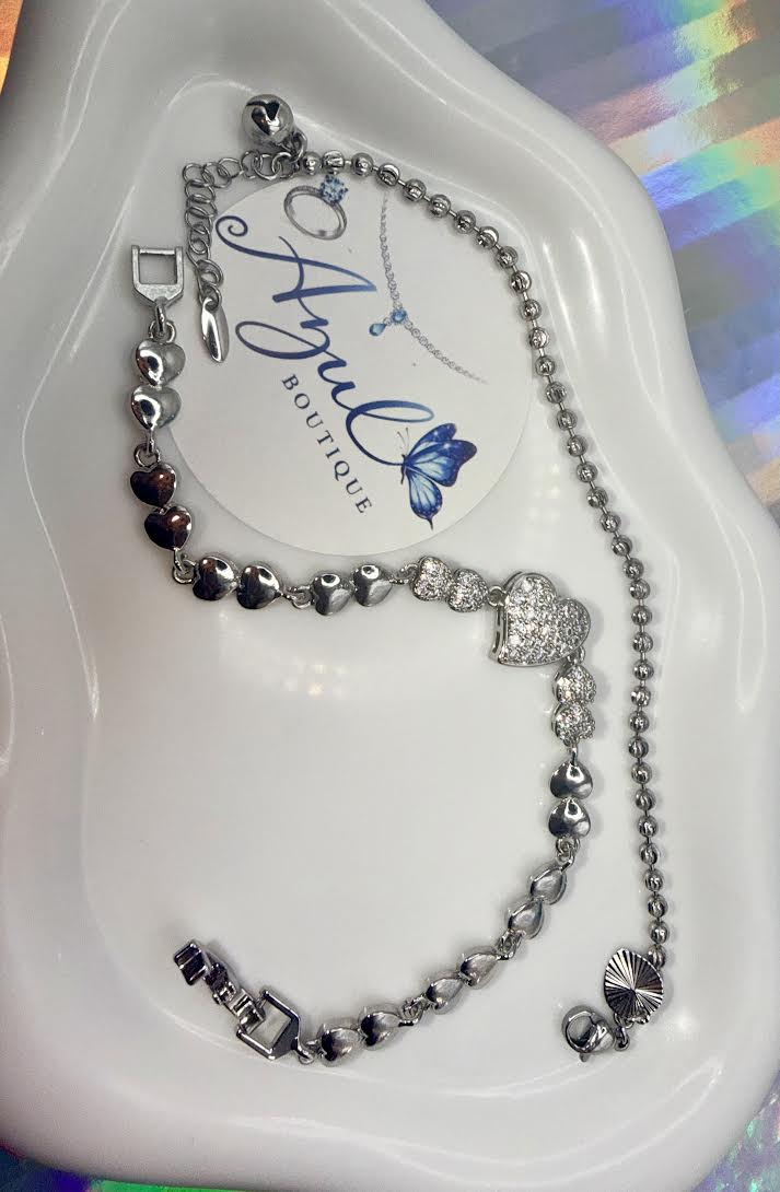 Heart & Beads Bracelet Set