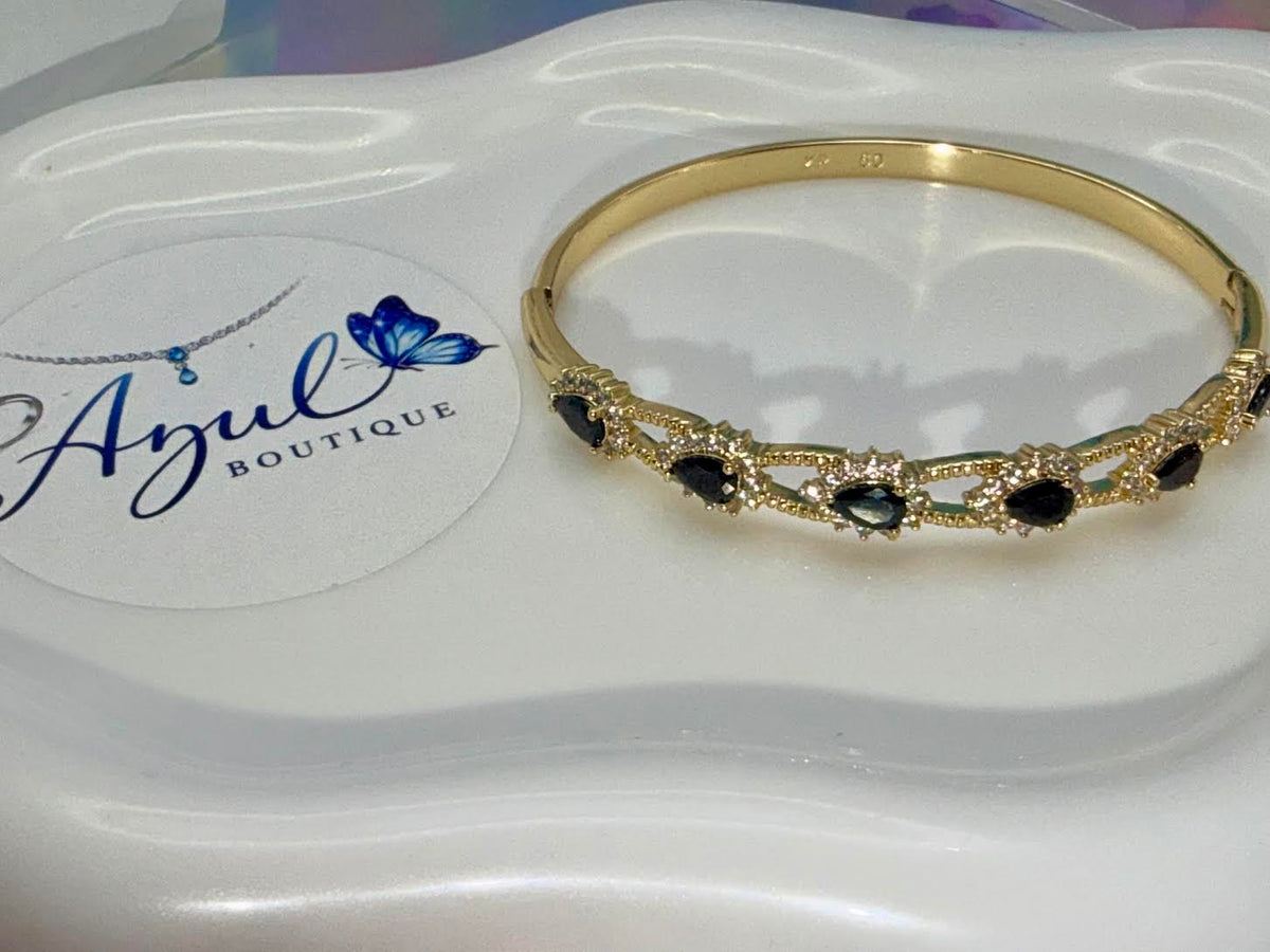 Black stones bangle set