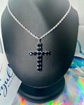 Black and silver cross necklace