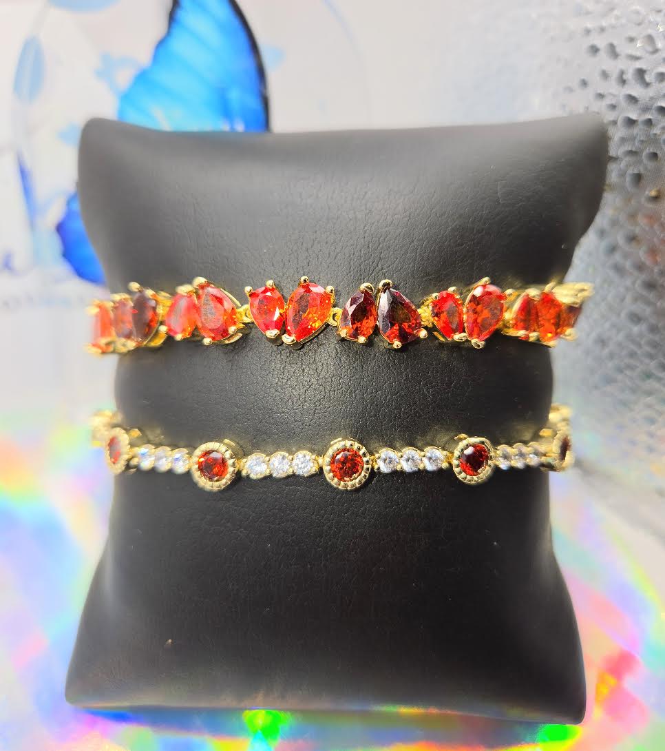 Vibrant orange-red bracelet set