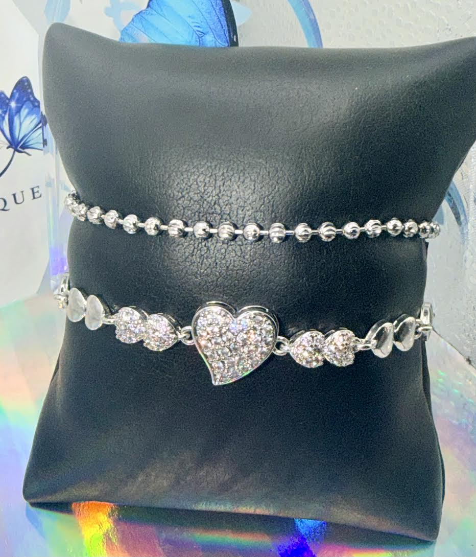 Heart & Beads Bracelet Set