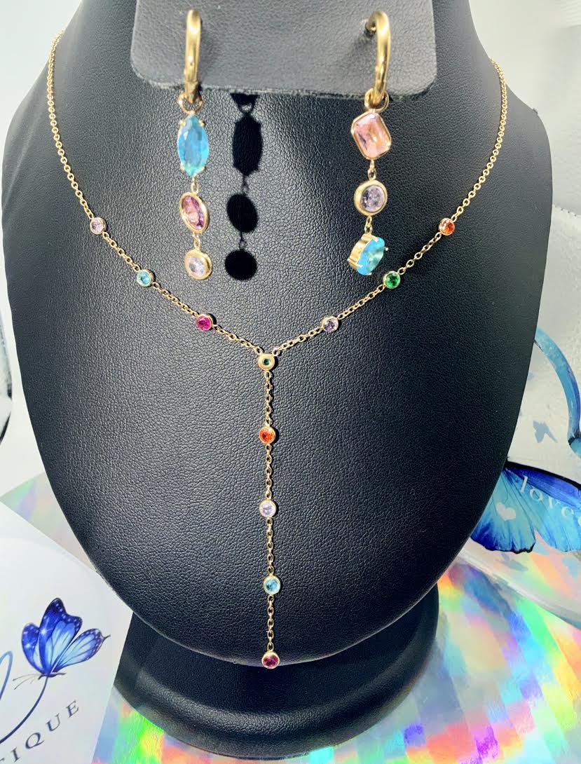 Multicolor gold tone set