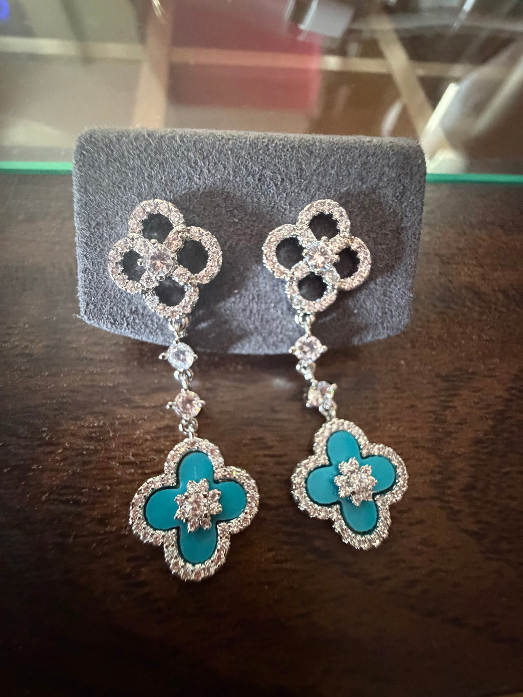 Clover Turquoise Drop Earring inspired