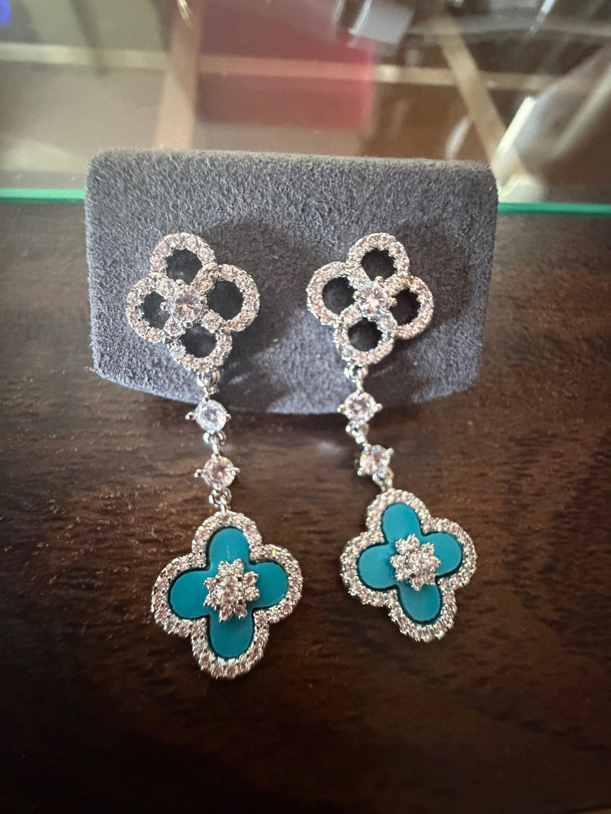 Clover Turquoise Drop Earring inspired